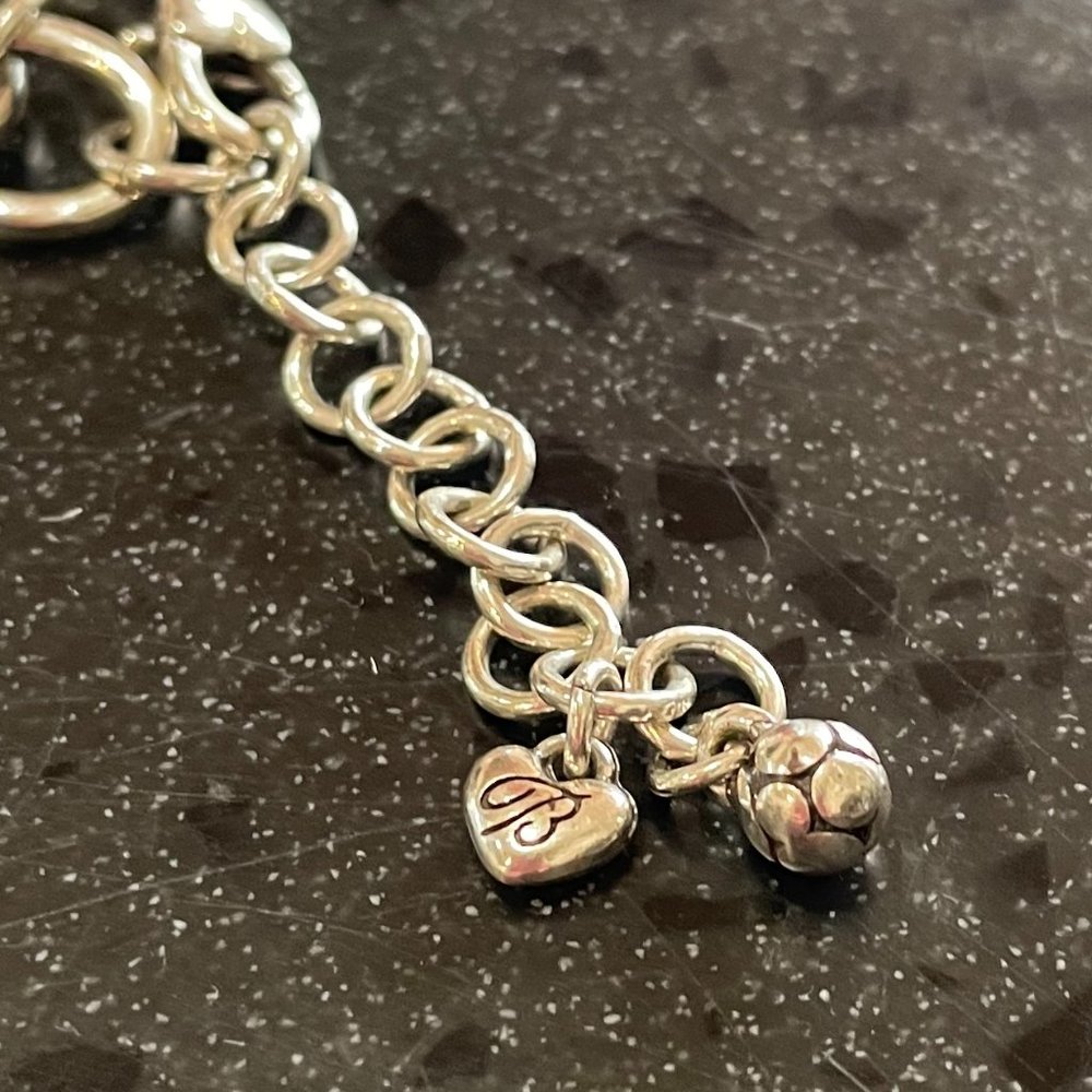 Brighton Pebble Silver Toned Long Chain Link Necklace - Picture 4 of 6